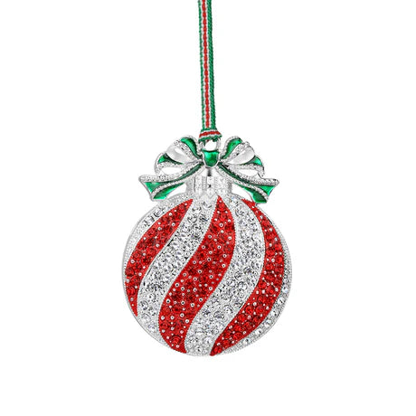 Newbridge Red & Clear Stone Bauble Christmas Tree Decoration