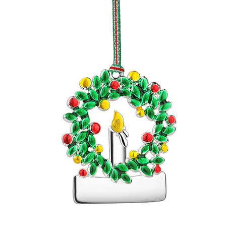 Newbridge Wreath with Candle Christmas Tree Decoration