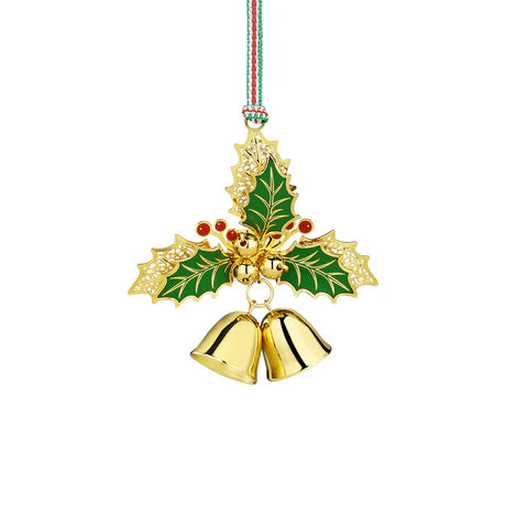 Newbridge Gold Plated Holly Bells Christmas Tree Decoration