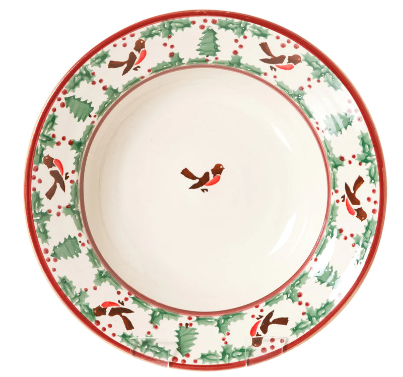 Nicholas Mosse Winter Robin Medium pasta bowl