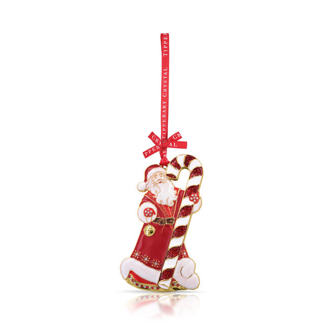 Tipperary Crystal Santa & Candy Cane
