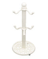 KC MUG TREE 6 HOOK CAST IRON Cream
