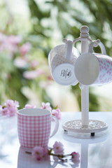 KC MUG TREE 6 HOOK CAST IRON Cream