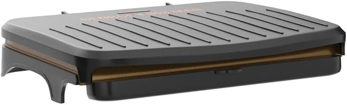 George Foreman Medium Fit Grill - Versatile Griddle, Hot Plate and Toastie Machine with Improved Non-Stick Coating and Speedy Heat Up, Black and Copper