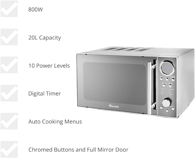 Swan mirror microwave discount