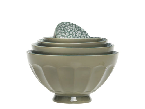 Chic Antique Arés Latte Bowl w. pattern set of 5
H9/D15.5 cm olive
