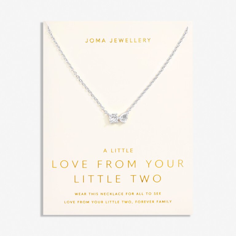 Joma Jewellery 7299 - Love From Your Little Ones 'Two' Necklace In Silver Plating