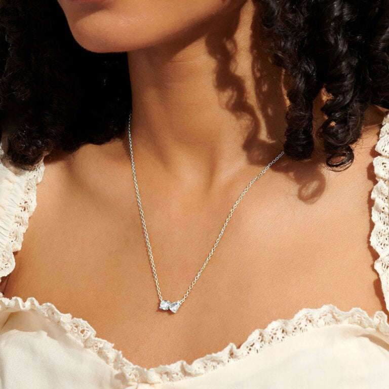 Joma Jewellery 7299 - Love From Your Little Ones 'Two' Necklace In Silver Plating