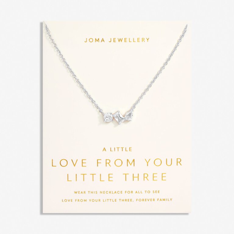 Joma Jewellery  7300 - Love From Your Little Ones 'Three' Necklace In Silver Plating