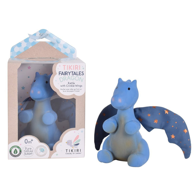 Inside Out Toys Fairytale Collection Midnight Dragon Natural Rubber with Crinkle Wings