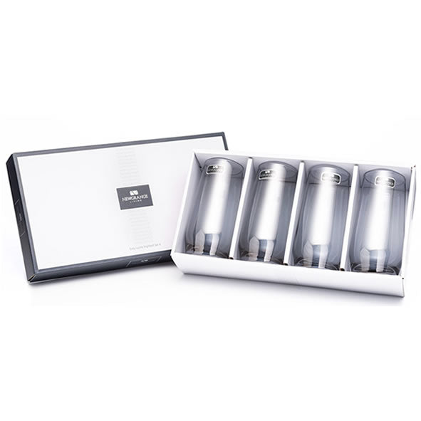 NEWGRANGE GREY LUSTRE HI-BALL GLASS SET (4), 510CC