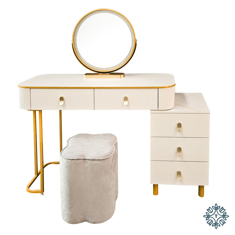 TARA NADIA DRESSING TABLE SET IVORY