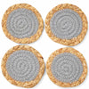 Cooksmart Coastal Set of 4 Seagrass/Cotton Coasters