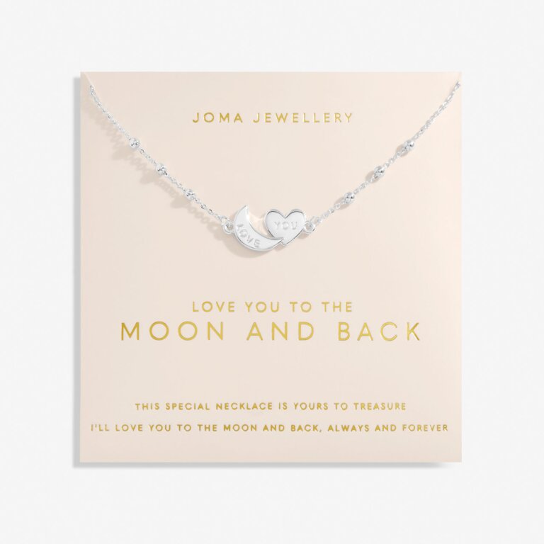 Joma Forever Yours 'Love You To The Moon And Back' Necklace In Silver Plating