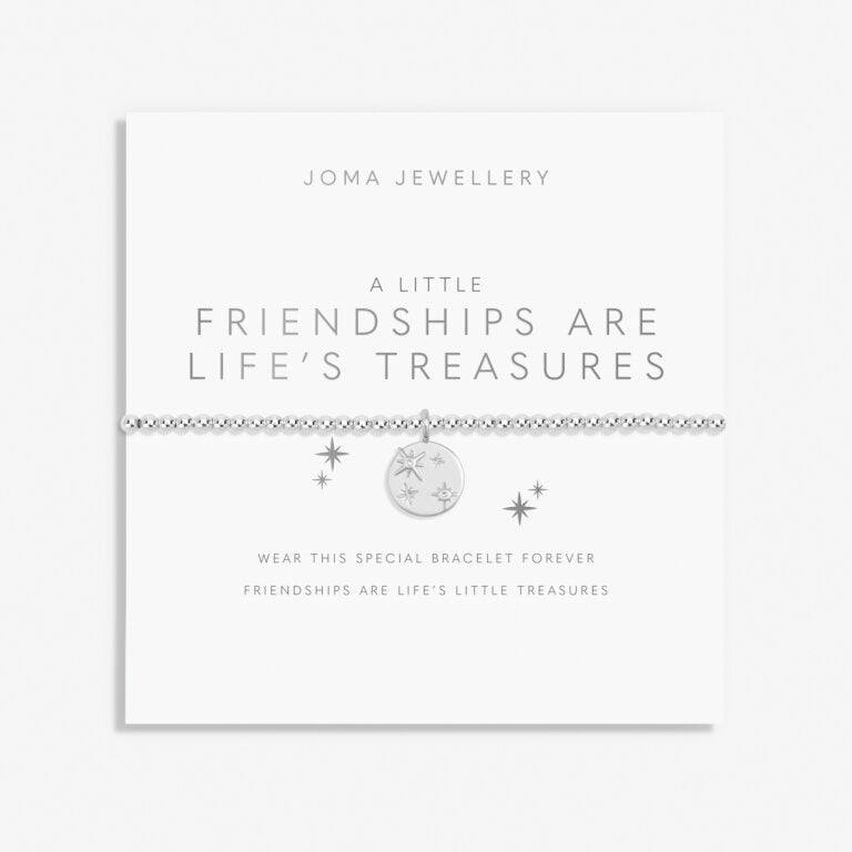 Joma A Little 'Friendships Are Life's Treasures' Bracelet In Silver Plating