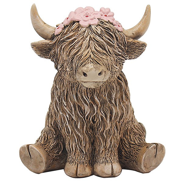 JD Happy Highland Cow flowers