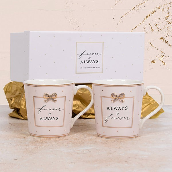 JD Madelaine by Hearts Design Mug set of 2 Forever & Always