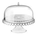 EDD TIFFANY CLEAR CAKE STAND WITH DOME 30CM