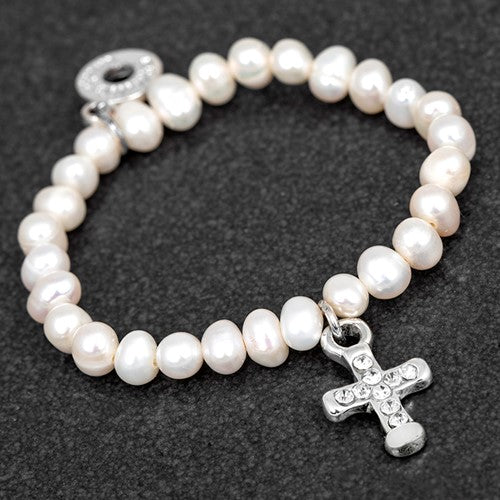 JD EQUILIBRIUM FRESHWATER PEARL CHRISTENING BRACELET