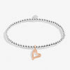 Joma A Little 'Lucky To Have A Friend Like You' Bracelet In Silver And Rose Gold Plating