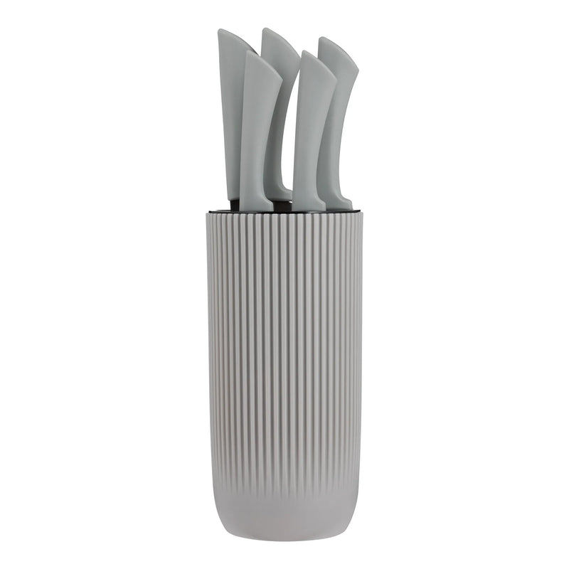 Viners Everyday Grey Ripple 5pc Knife Block Giftbox