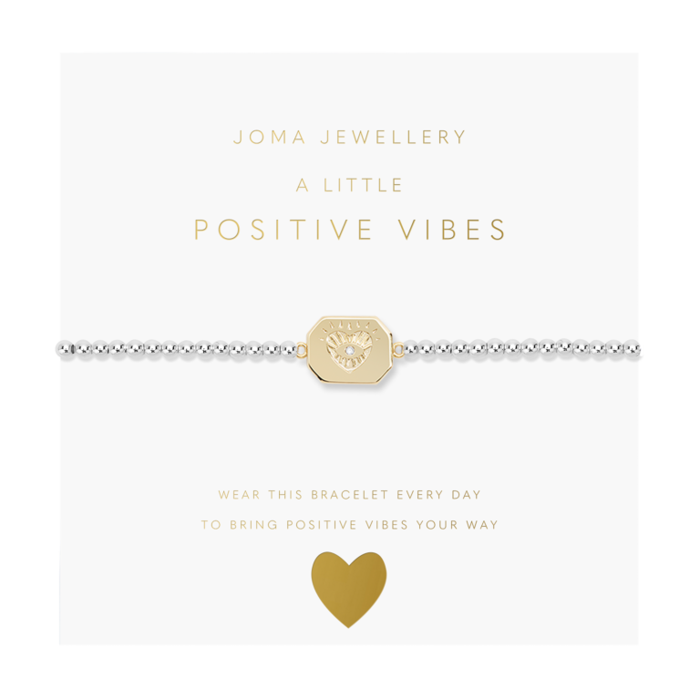 Joma A Little 'Positive Vibes' Bracelet In Silver Plating And Gold Plating