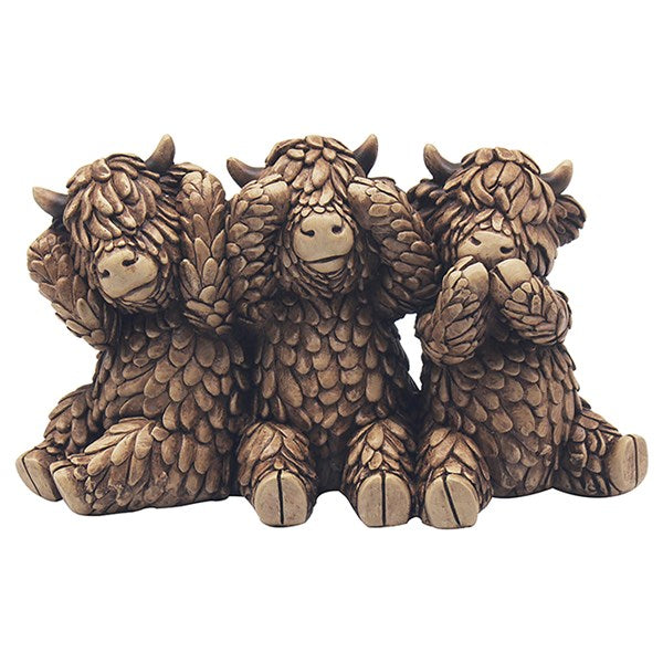 JD Hughie Highland Cow Hear No See No Speak No