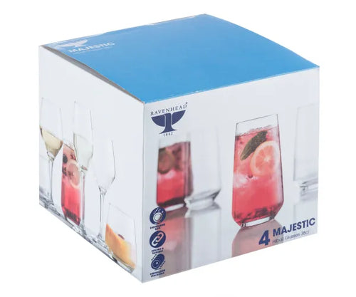 Ravenhead Majestic Set Of 4 Hiballs Glasses 38cl