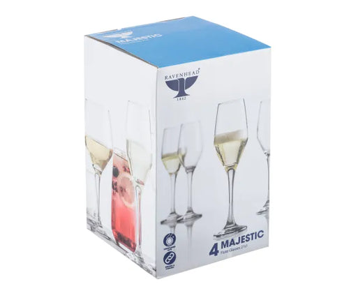 Ravenhead Majestic Set Of 4 Flute Glasses 21cl