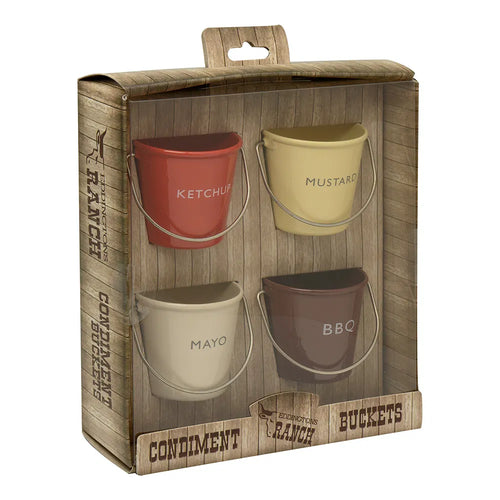 EDD SET OF 4 KETCHUP MUSTARD MAYO AND BBQ BUCKETS