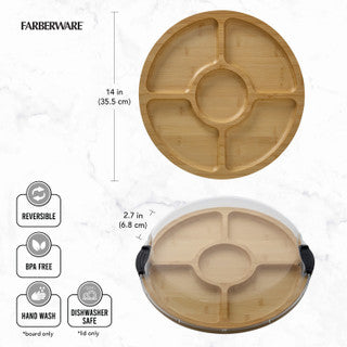 KC Farberware Build-a-Board Bamboo Divided Serving Board, 35.5CM