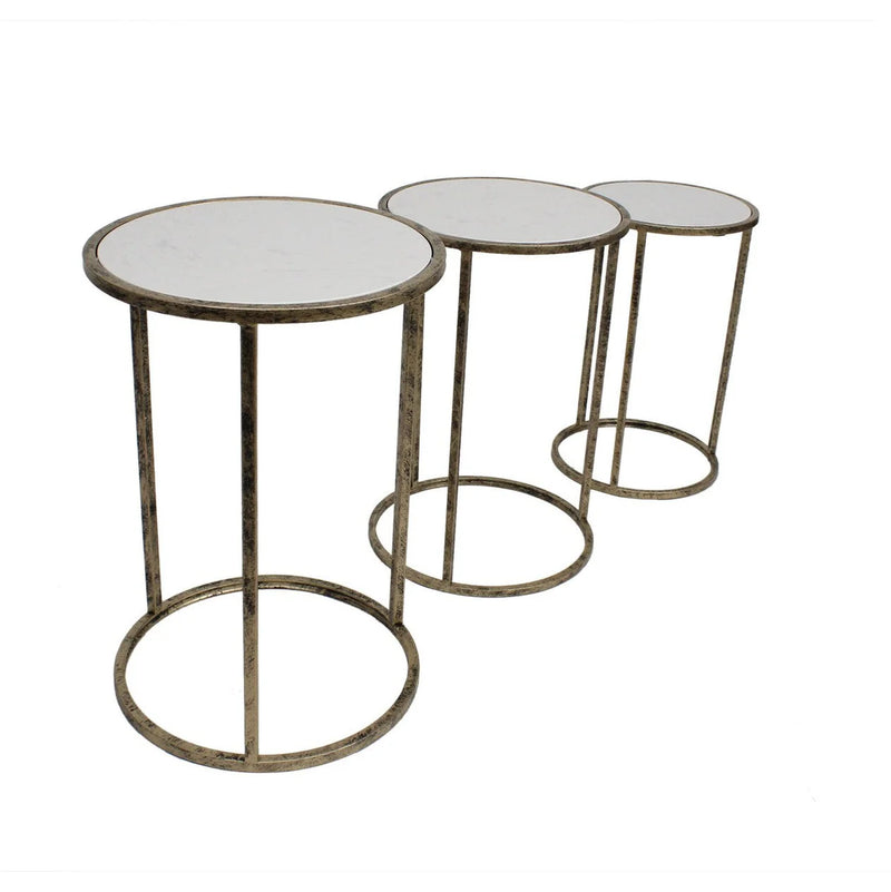 Mindy Brownes Marble Top Nest of 3 Tables