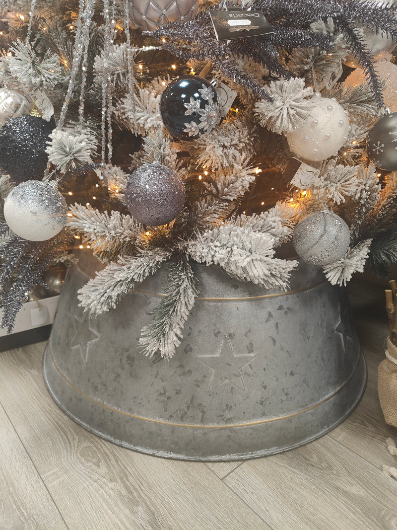 Metal Starry Tree Skirt Large Silver