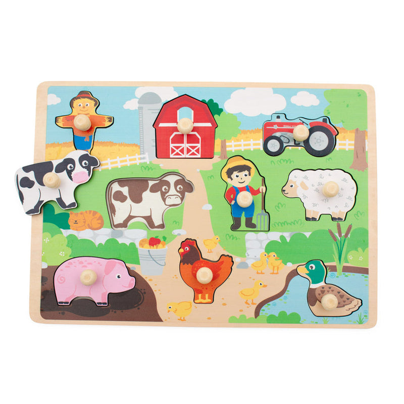 Inside Out Toys Farm Peg Puzzle