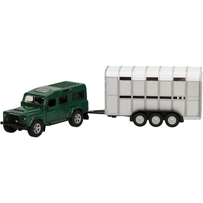 Kids Globe Land Rover Defender with Cattle Trailer