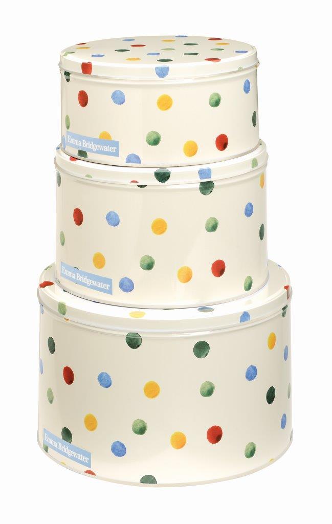 Emma Bridgewater Polka Dot Set 3 Round Cake Tins