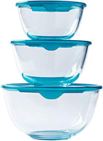 Pyrex 3pce Bowl Set + Lids  (0.5L - 1L - 2L)