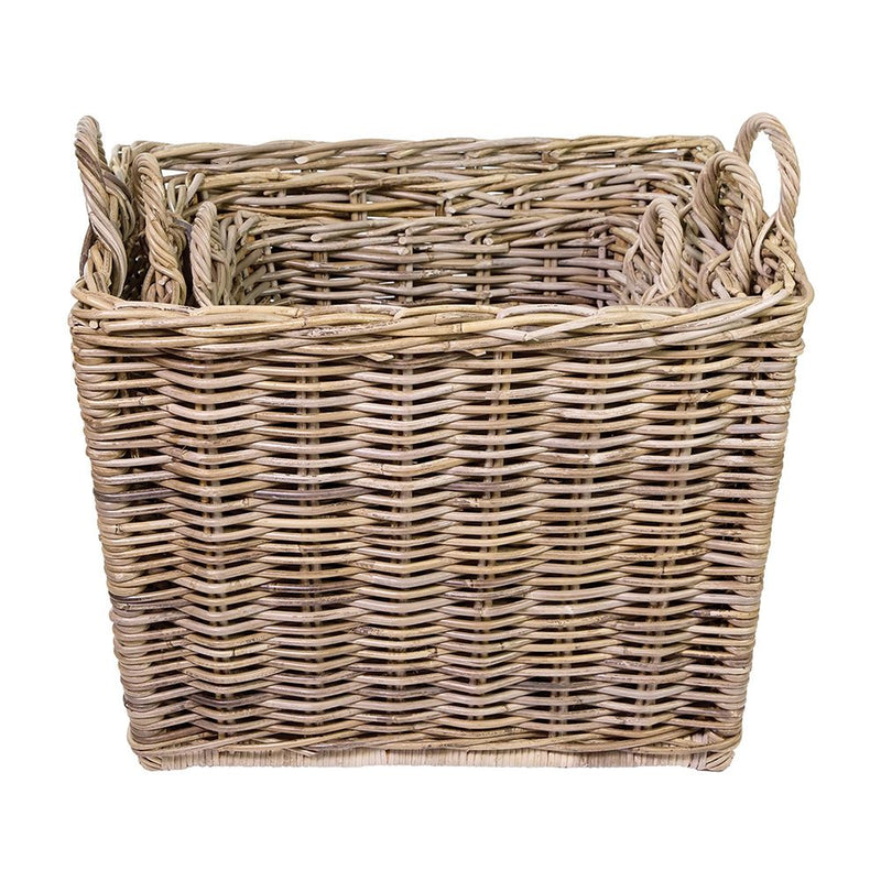 EDD OBLONG GREY KUBU RATTAN BASKET MEDIUM 5710