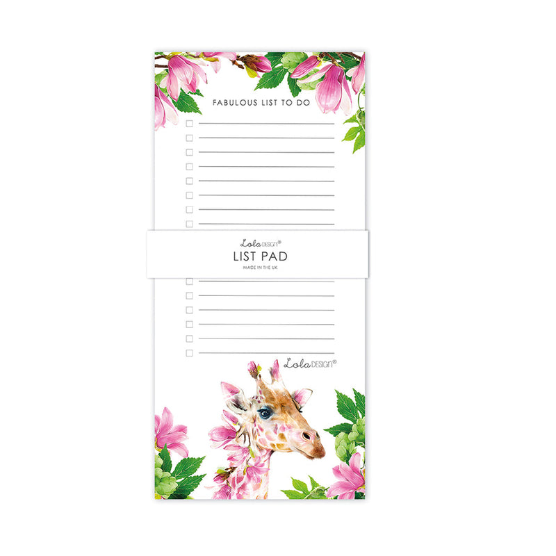 Lola Designs - MAGNETIC TO DO LIST PAD FEATURING BOTANICAL GIRAFFE BY LOLA DESIGN