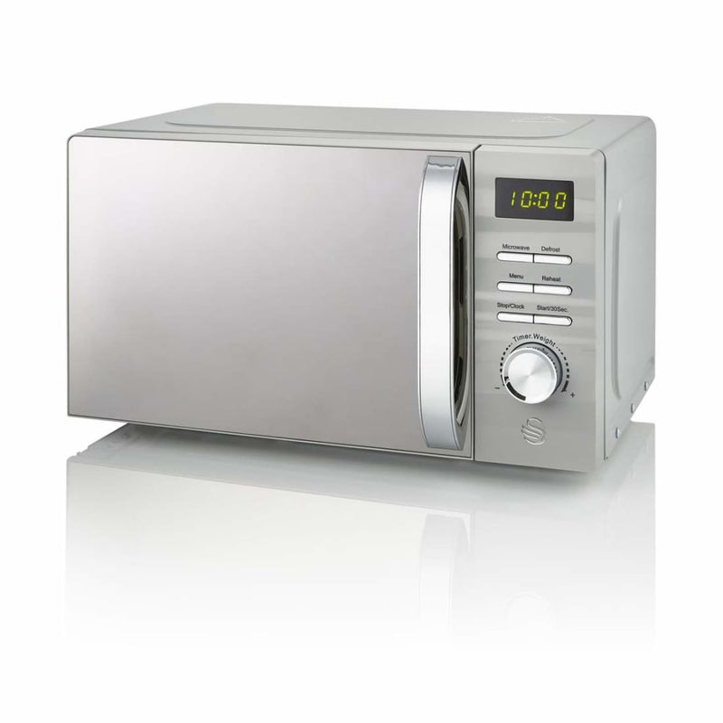 Swan 700W Grey Symphony LED Digital Microwave, 20L Capacity