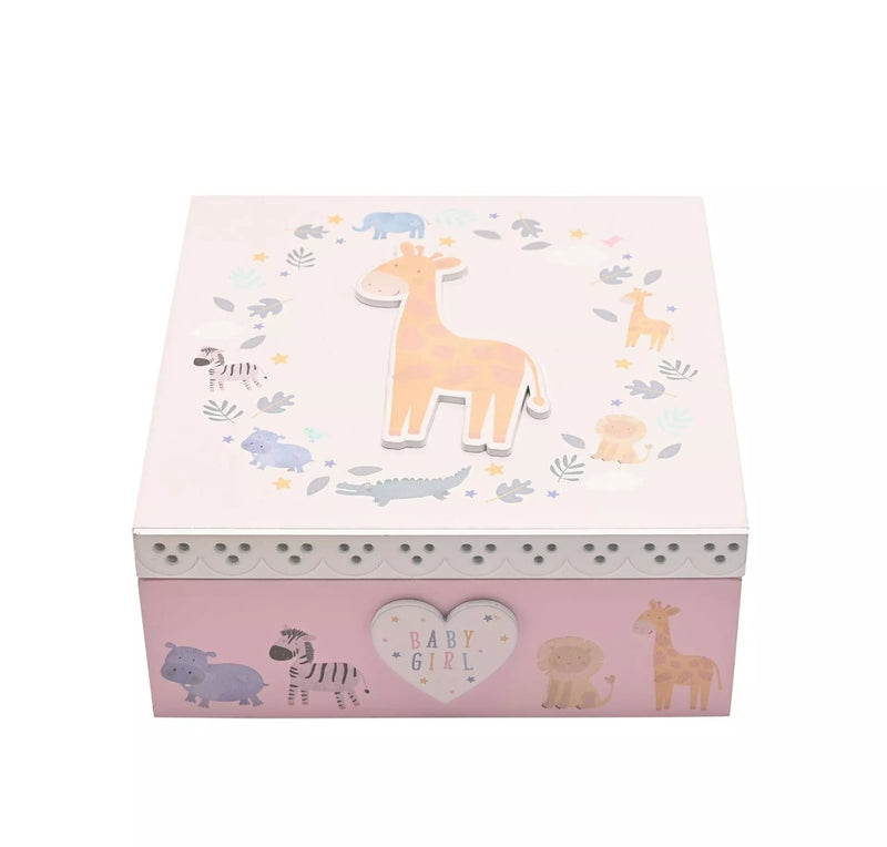WID Petit Cheri Giraffee Keepsake Box - Baby Girl