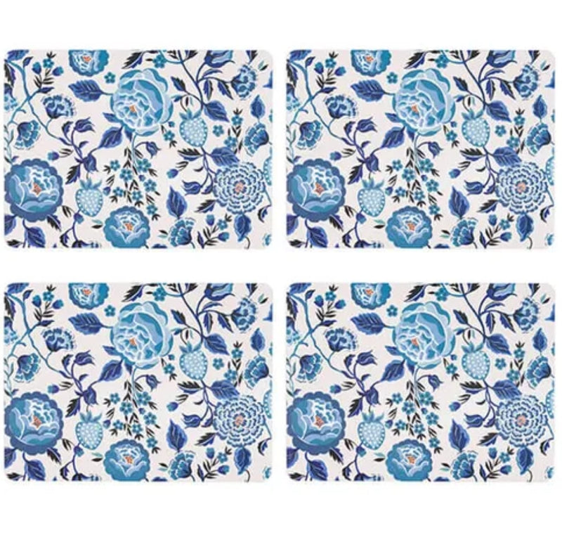 Cath Kidston Strawberry Garden Set of 4 Blue Cork Backed Placemats