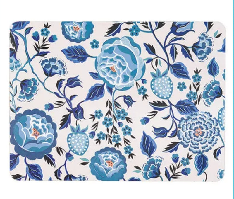Cath Kidston Strawberry Garden Set of 4 Blue Cork Backed Placemats