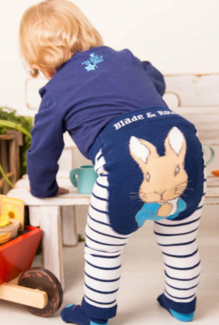 Blade and rose Peter Rabbit navy striped leggings 6/12 months