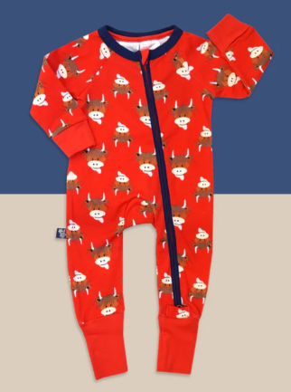 Blade and Rose Hamish Highland Cow Zip-Up Romper - 12-18 Months