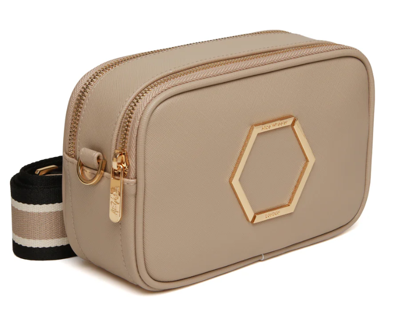 ALICE WHEELER LONDON  Stone - Pimlico Honeycomb Cross Body Bag