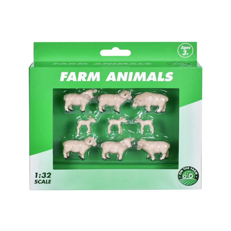 Kids Globe Sheep & Lambs – 9pcs 1:32 Scale