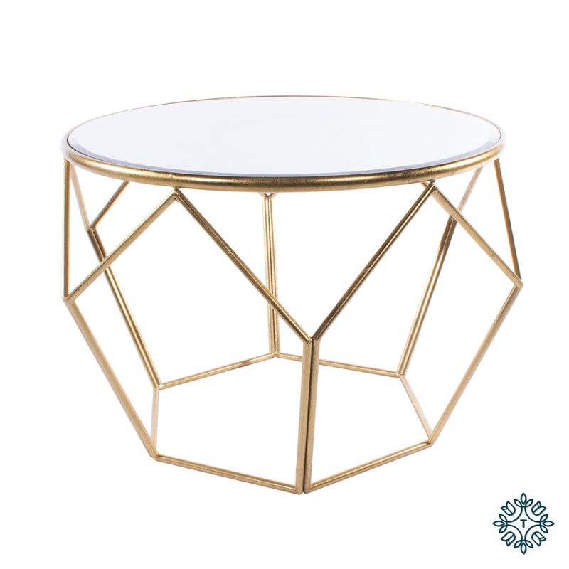 Tara GEOMETRIC END TABLE MIRRORED GOLD