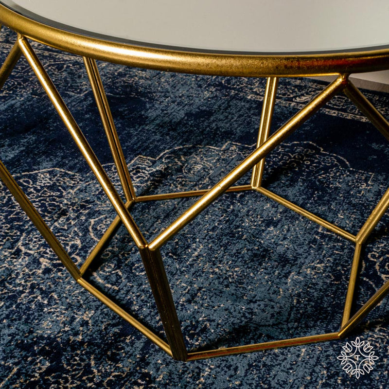 Tara GEOMETRIC END TABLE MIRRORED GOLD
