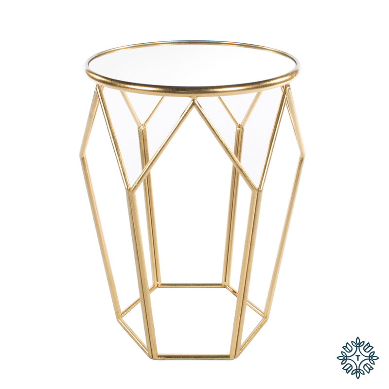 Tara GEOMETRIC ACCENT TABLE MIRRORED GOLD